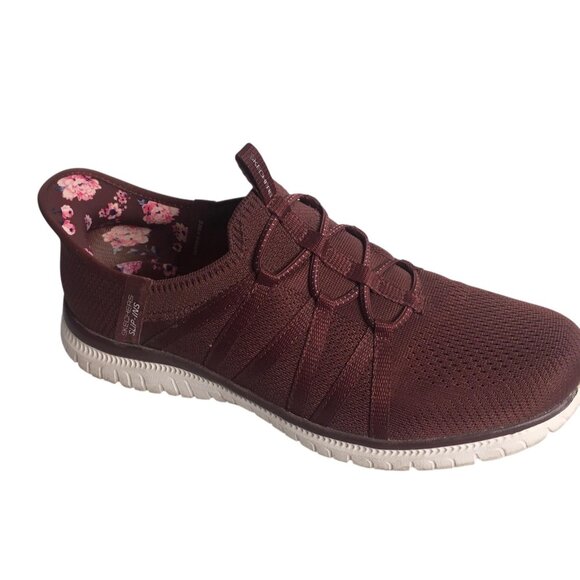 Skechers Shoes Womens Size 8.5 Burgundy Slip-ins Hands Free Air-Cooled 104448 - Picture 5 of 12